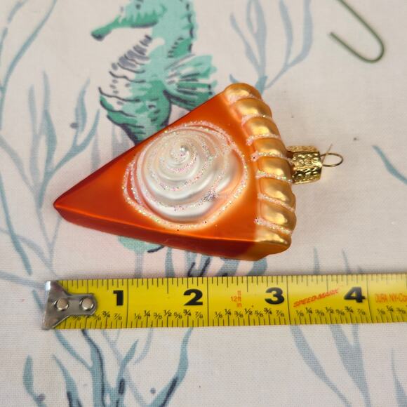 Old World Christmas Piece of Pumpkin Pie Blown Glass Ornament Foodie - Picture 7 of 7